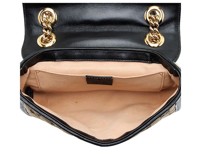 Borsa a patta piccola Gucci Matelasse GG Canvas GG Marmont Marrone Beige - vista 7