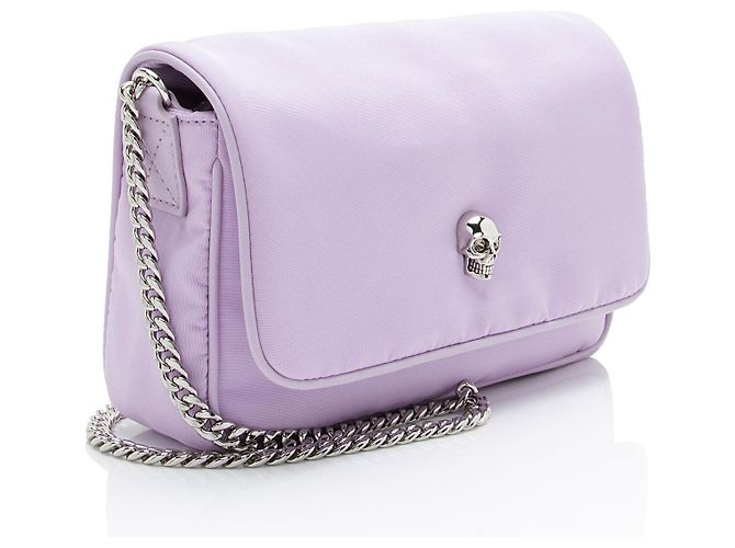 Alexander McQueen Nylon Skull Crossbody Porpora - vista 2