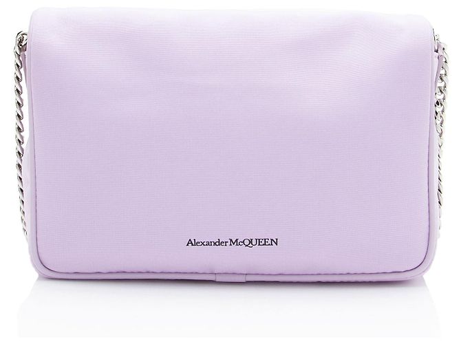 Alexander McQueen Nylon Skull Crossbody Porpora - vista 3