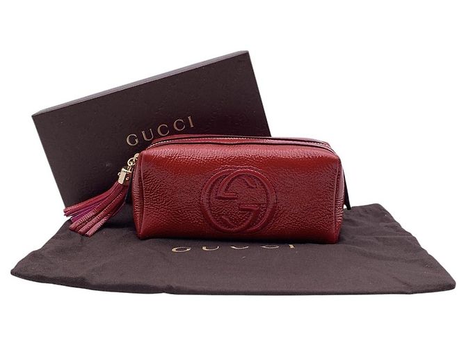 Clutch in pelle Gucci Soho Rosso - vista 7