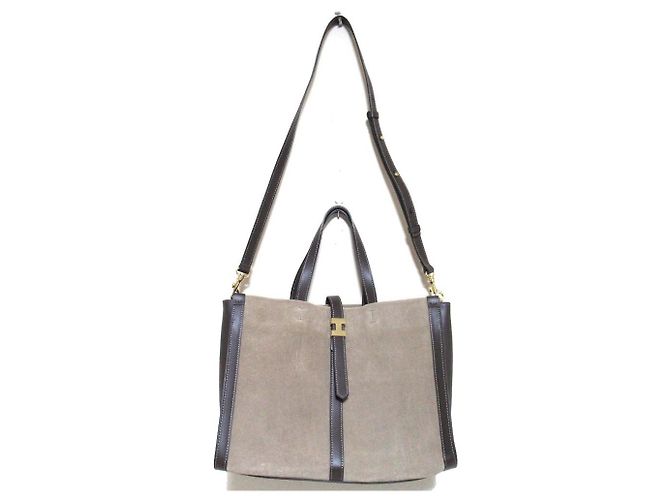 Autre Marque Borsa Tote a Spalla 2way in Suede IACUCCI NOVO Marrone Bronzo - vista 3