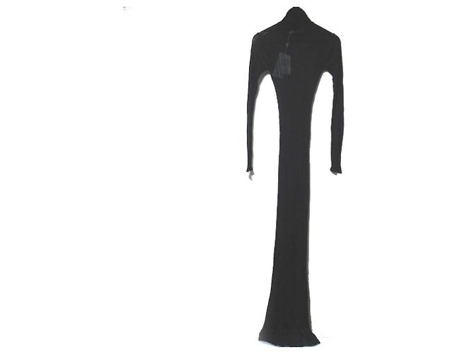 Autre Marque RAT&BOA Strickkleid mit Rollkragen und Rippstrick Schwarz - Ansicht 2