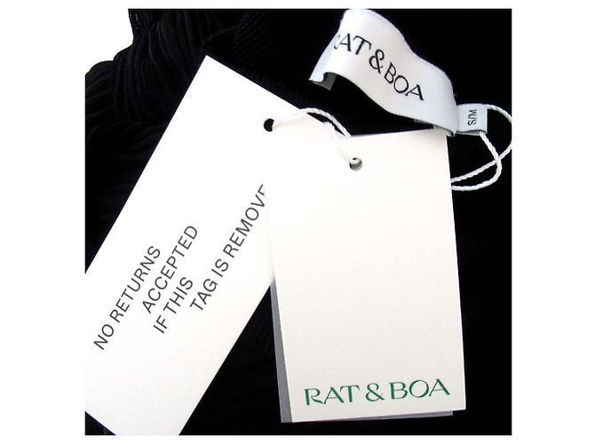 Autre Marque RAT&BOA Strickkleid mit Rollkragen und Rippstrick Schwarz - Ansicht 7