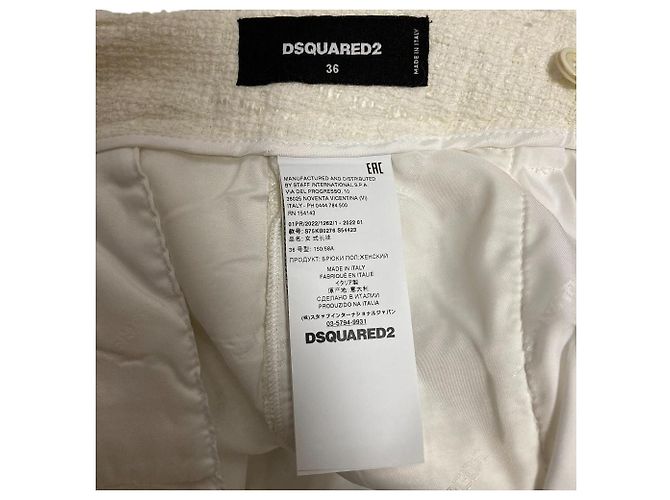 Autre Marque Dsquared2 Tweed Lange Hose Weiß - Ansicht 5