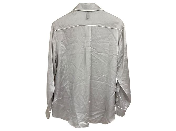 Camicia in seta a maniche lunghe Burberry Marrone - vista 2