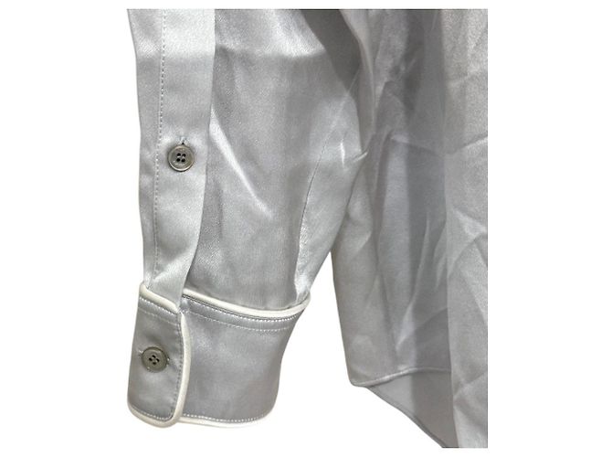 Camicia in seta a maniche lunghe Burberry Marrone - vista 3