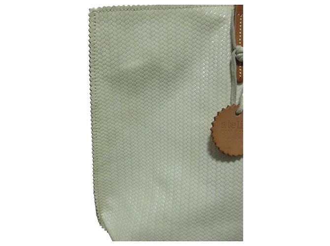 Autre Marque jack gomme ATELIER CUIR LIBRE Borsa 2-way in pelle Bianco - vista 6