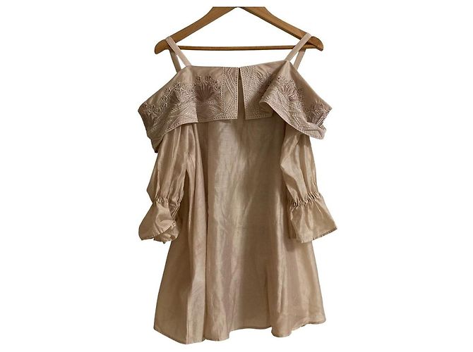 Autre Marque Camicetta GRACE CONTINENTAL con ricamo orientale Beige - vista 2