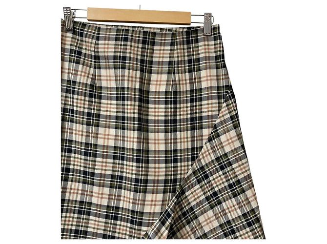 Autre Marque Falda larga de cuadros Domino Tan Mark Kenly Beige - vista 2