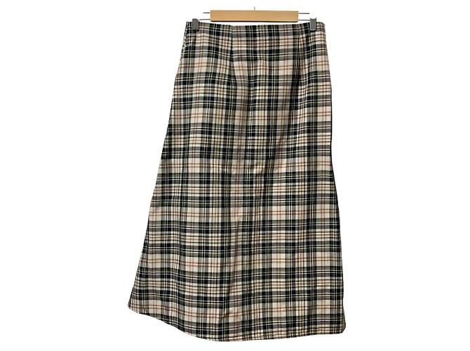 Autre Marque Falda larga de cuadros Domino Tan Mark Kenly Beige - vista 4