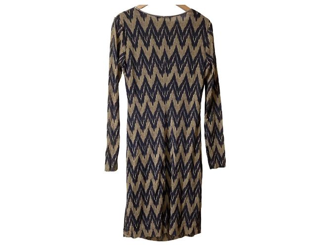 Autre Marque Vestido Power Net con Estampado Chevron VIVIENNE TAM Castaño - vista 2