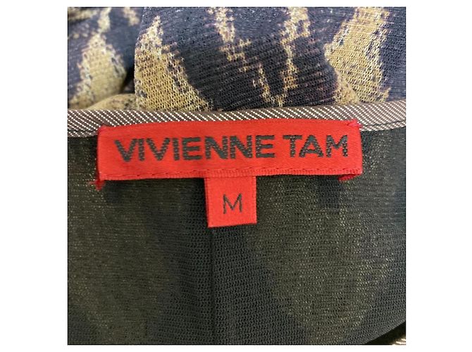 Autre Marque Vestido Power Net con Estampado Chevron VIVIENNE TAM Castaño - vista 6