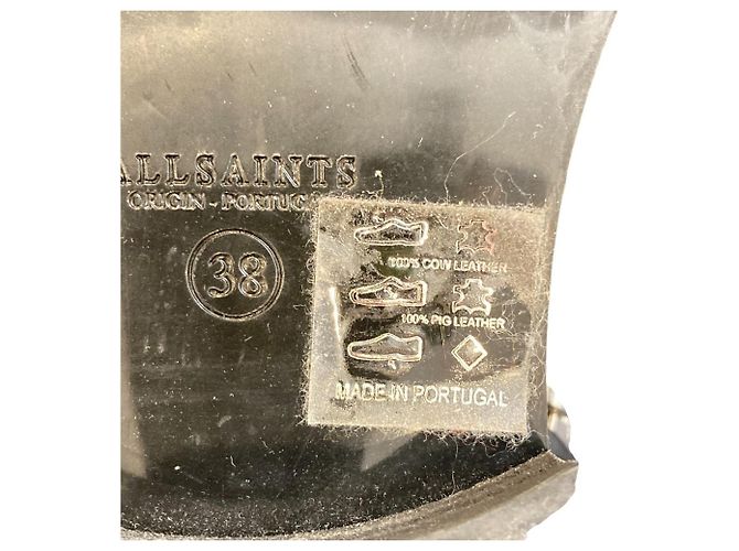 Autre Marque All Saints Leder Kurzstiefel Schwarz - Ansicht 5