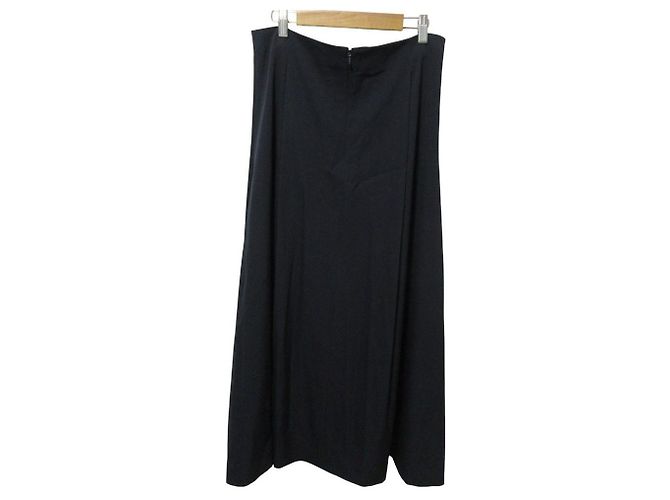 Falda larga de lana Jil Sander Azul Azul marino - vista 2