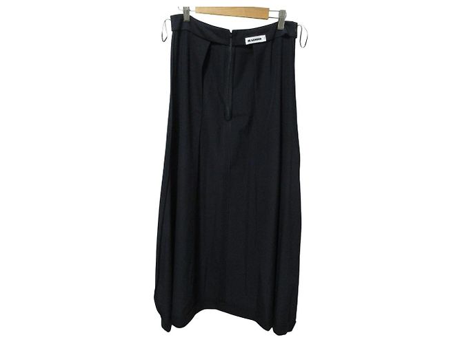 Falda larga de lana Jil Sander Azul Azul marino - vista 6