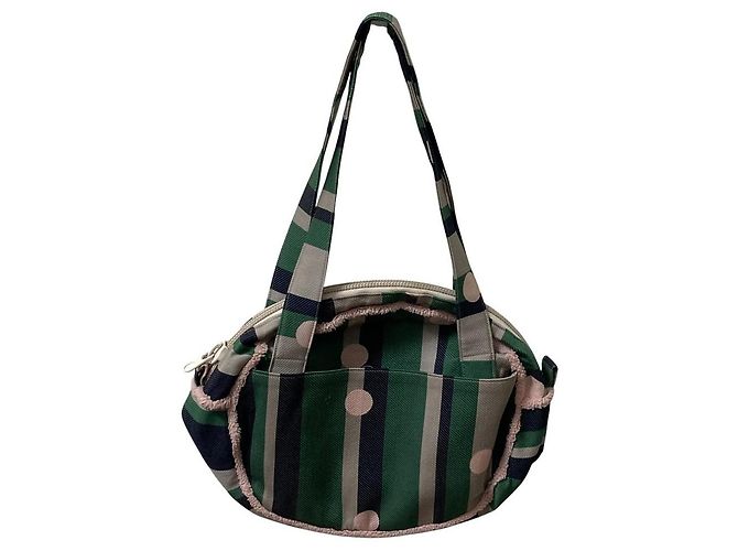 Autre Marque Borsa in lana e seta mina perhonen festival Multicolore Verde - vista 2