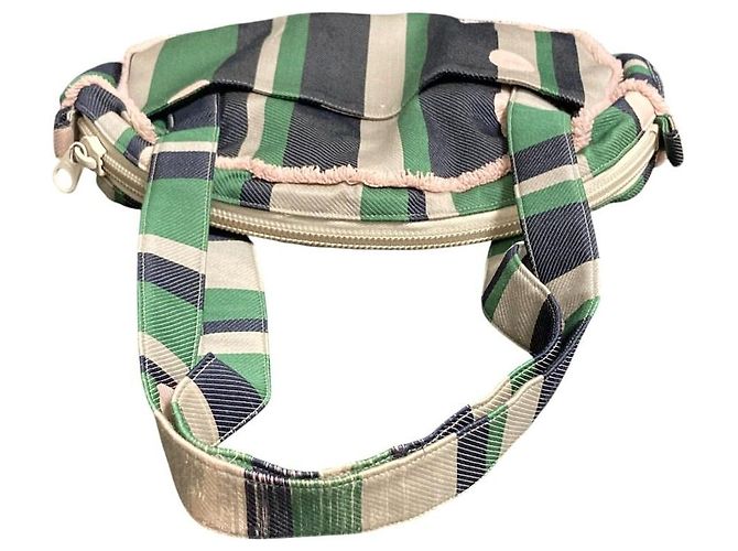 Autre Marque Borsa in lana e seta mina perhonen festival Multicolore Verde - vista 3