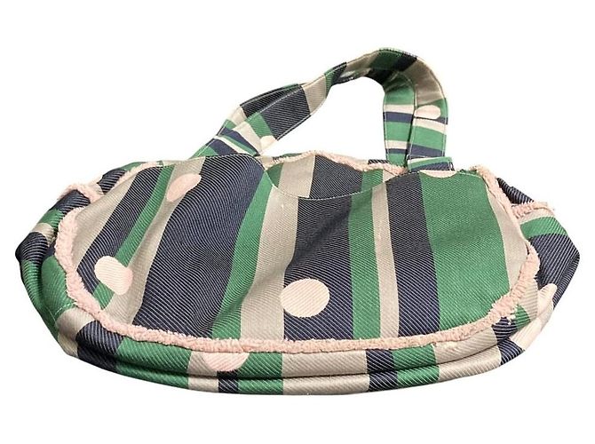 Autre Marque Borsa in lana e seta mina perhonen festival Multicolore Verde - vista 4