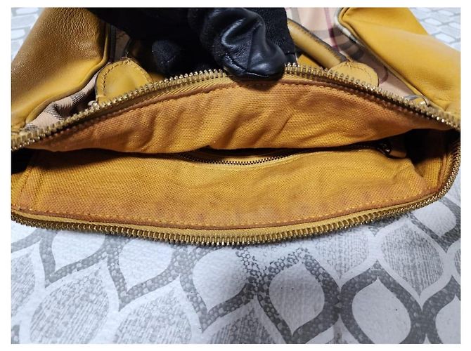 Borsa Burberry Haymarket Panel Blaze Beige/Giallo - vista 12