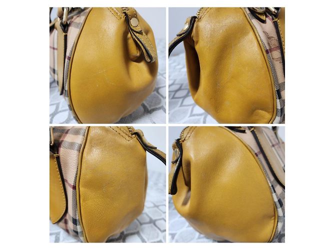 Borsa Burberry Haymarket Panel Blaze Beige/Giallo - vista 13