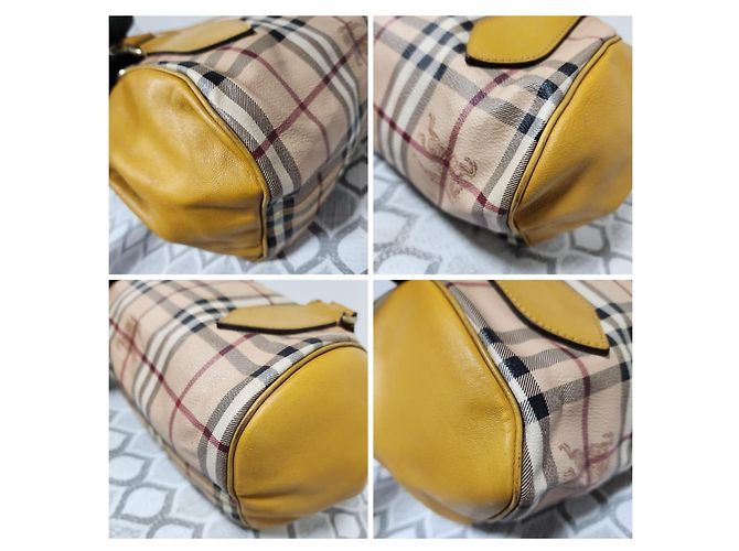 Borsa Burberry Haymarket Panel Blaze Beige/Giallo - vista 14