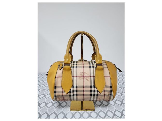 Borsa Burberry Haymarket Panel Blaze Beige/Giallo - vista 3