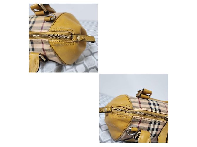 Borsa Burberry Haymarket Panel Blaze Beige/Giallo - vista 9