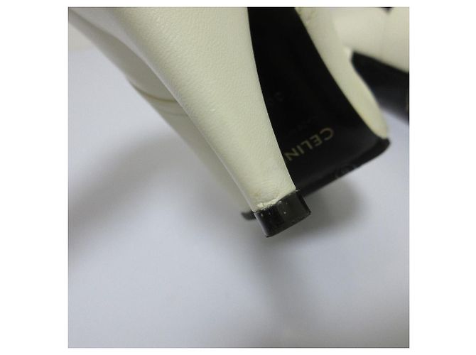 Céline Celine Side Gore Short Booties Lederstiefel Weiß - Ansicht 17