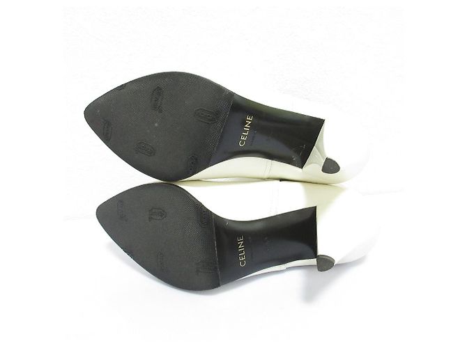 Céline Celine Side Gore Short Booties Lederstiefel Weiß - Ansicht 5