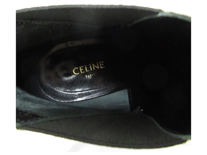 Céline Celine Side Gore Short Booties Lederstiefel Weiß - Ansicht 7