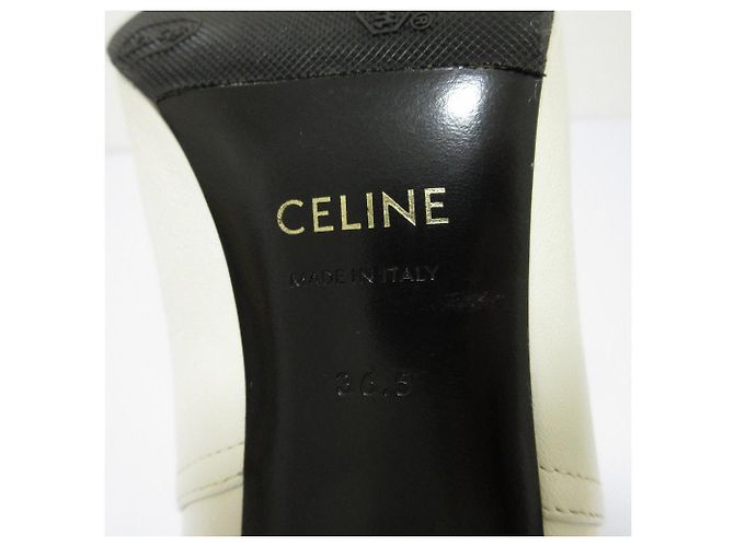 Céline Celine Side Gore Short Booties Lederstiefel Weiß - Ansicht 9