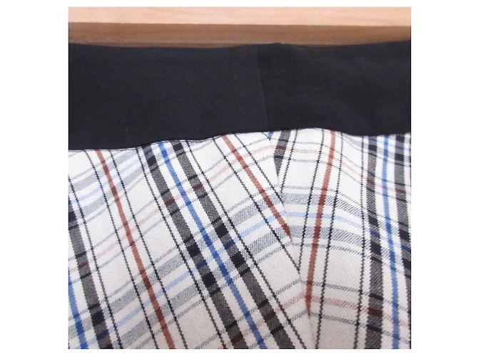 Autre Marque Falda evasé de cuadros de materiales mixtos GEORGES RECH Negro - vista 3