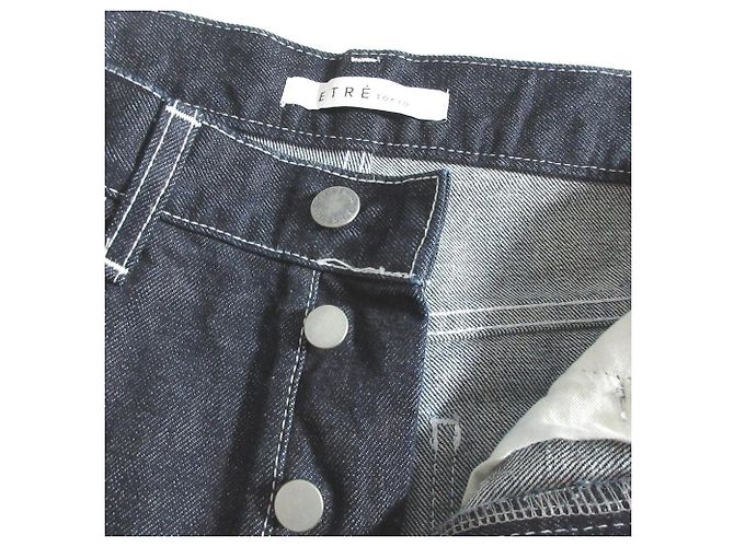 Autre Marque ETRE TOKYO Side Slit Denim Wide Denim Pants Azul - vista 6