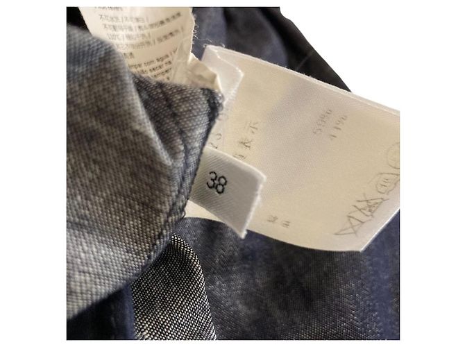 Autre Marque Falda vaquera de algodón y lino N°21 Azul - vista 5