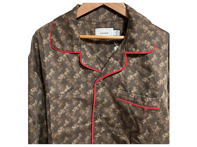 Top per pigiama tipo giacca Coach Marrone - vista 4