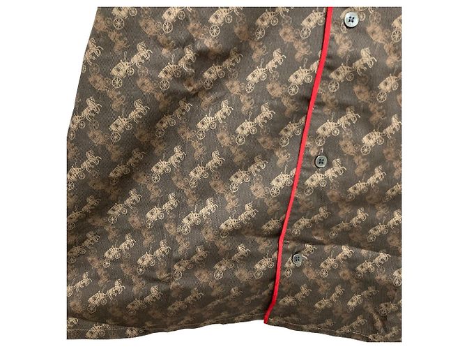 Top per pigiama tipo giacca Coach Marrone - vista 5