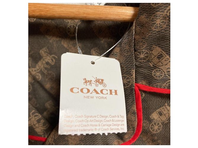 Top per pigiama tipo giacca Coach Marrone - vista 6