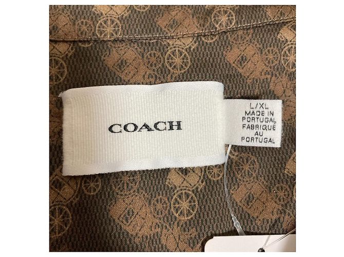 Top per pigiama tipo giacca Coach Marrone - vista 7