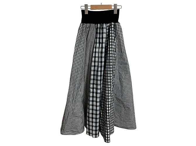 Autre Marque Gonna lunga con mix vichy And Couture Nero - vista 2