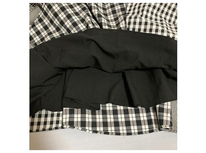 Autre Marque Gonna lunga con mix vichy And Couture Nero - vista 5