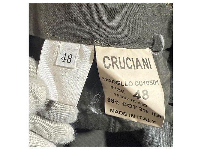 Autre Marque Pantaloni chino in cotone Cruciani Verde Cachi - vista 6