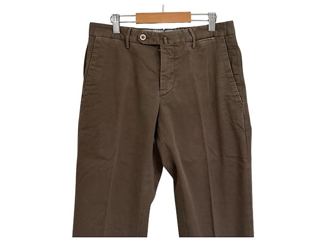 Autre Marque Pantaloni in cotone GTA SLIM FIT Marrone - vista 3