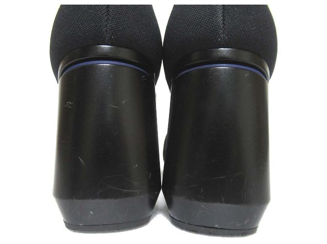 Prada Strickknöchelstiefel Schwarz Weiß Blau - Ansicht 4
