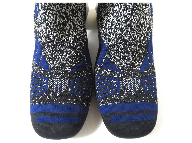 Prada Strickknöchelstiefel Schwarz Weiß Blau - Ansicht 5