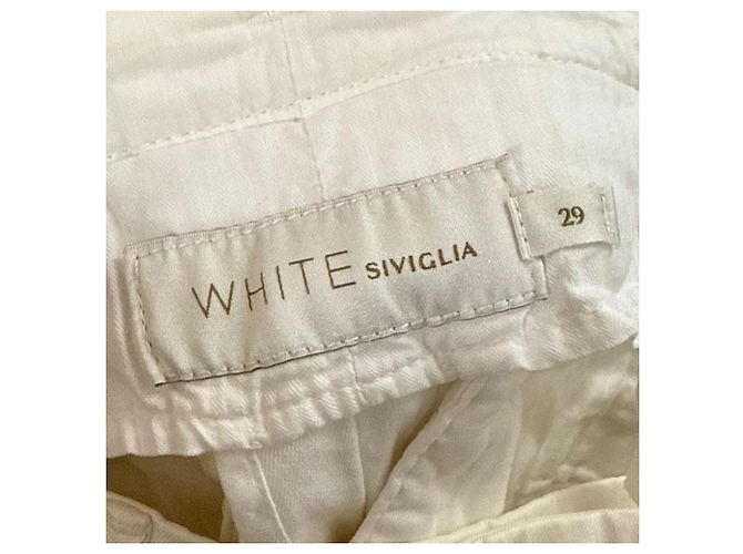 Autre Marque Pantalon chino en coton stretch Siviglia Blanc - vue 5