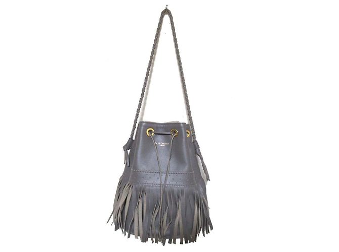 Autre Marque Borsa a tracolla bucket con frange Carnival J&M Davidson Marrone - vista 3