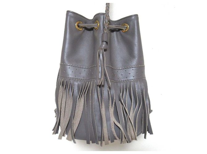 Autre Marque Borsa a tracolla bucket con frange Carnival J&M Davidson Marrone - vista 4