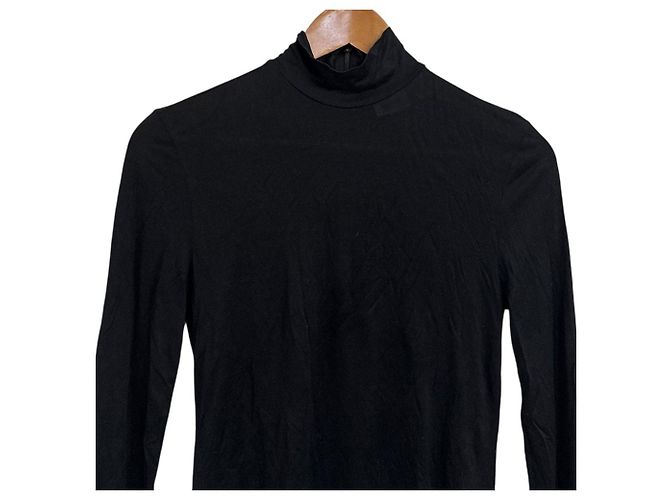 Top a collo alto e maniche lunghe Burberry Nero - vista 3