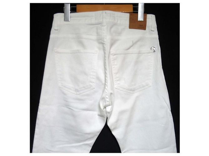 Autre Marque Pantalones de denim stretch con reparaciones ENTRE AMIS Blanco - vista 4