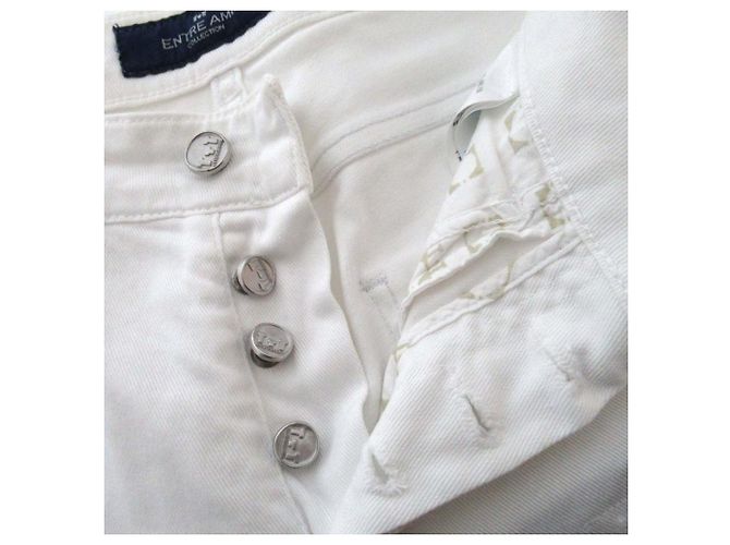 Autre Marque Pantalones de denim stretch con reparaciones ENTRE AMIS Blanco - vista 5